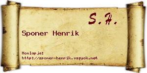 Sponer Henrik névjegykártya